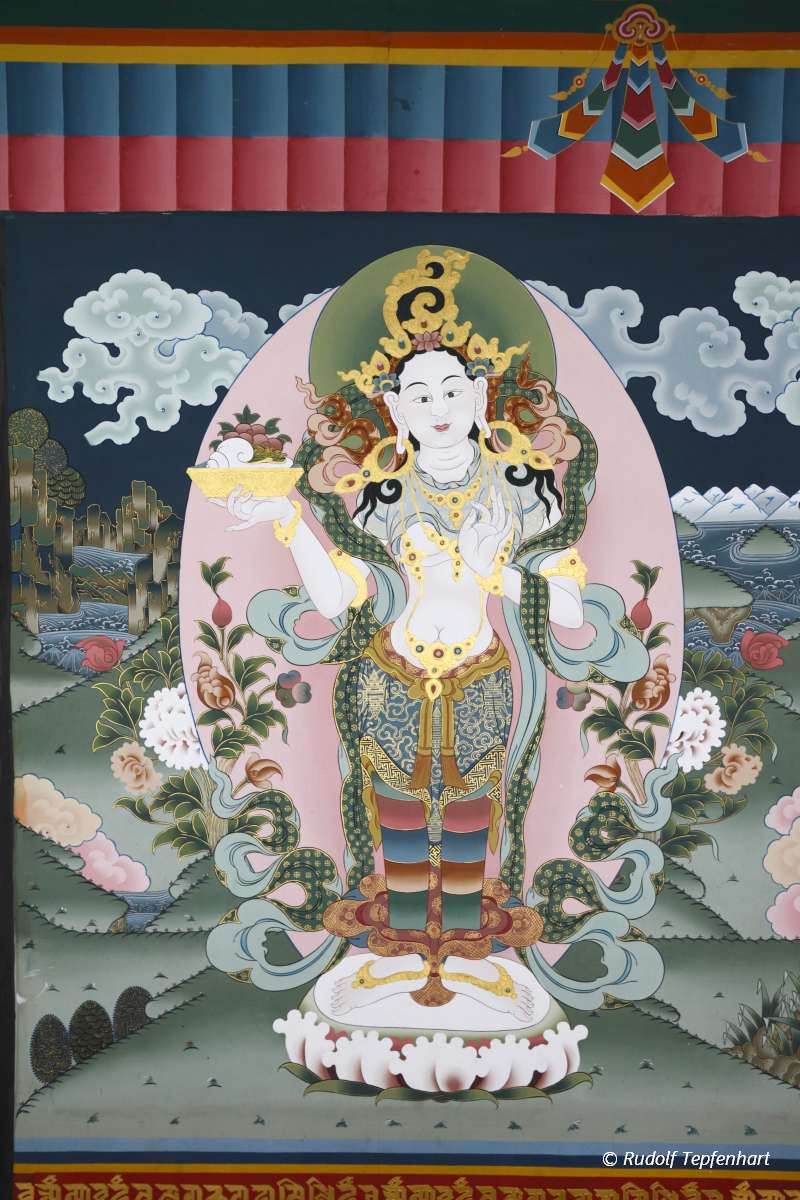 Ancient wall painting in the Tashichho Dzong