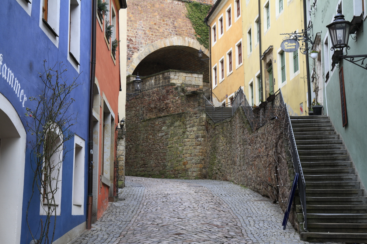 Picturesque historic Street in city of Meissen, Saxony