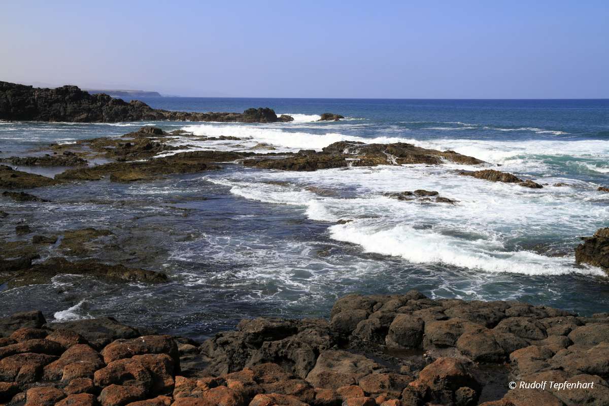 Scenic view El Cotillo beach on Fuerteventura, Canary Islands