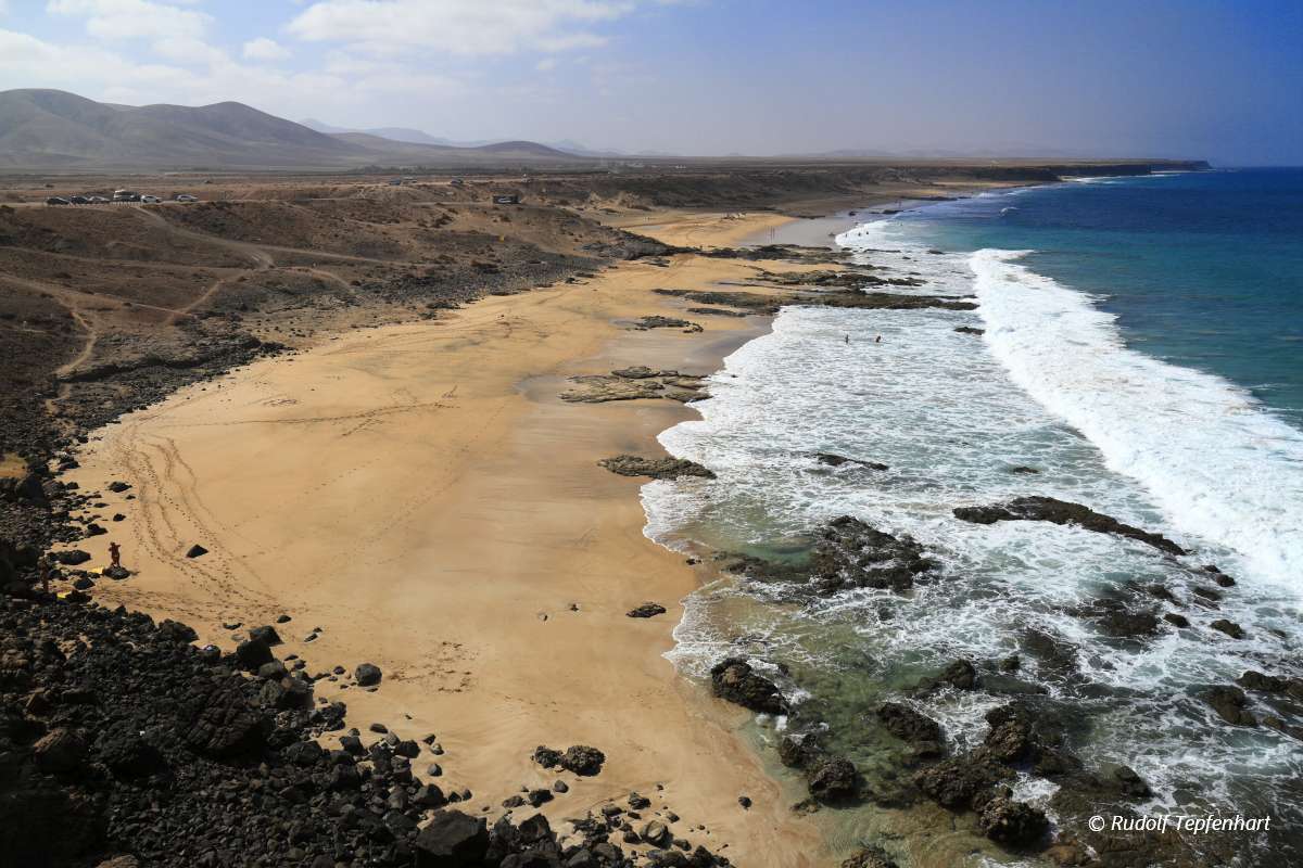 Scenic view El Cotillo beach on Fuerteventura, Canary Islands