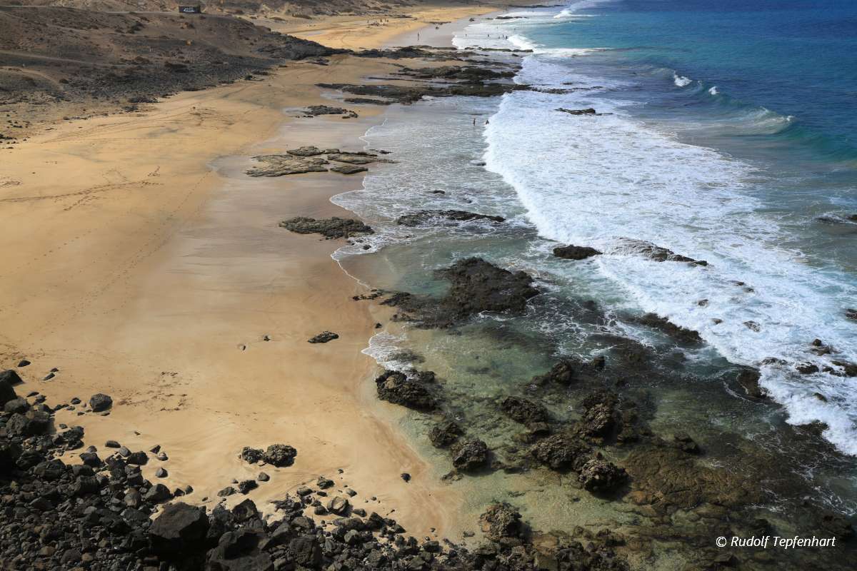 Scenic view El Cotillo beach on Fuerteventura, Canary Islands
