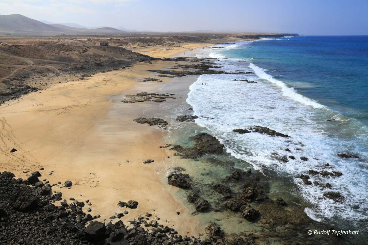 Scenic view El Cotillo beach on Fuerteventura, Canary Islands