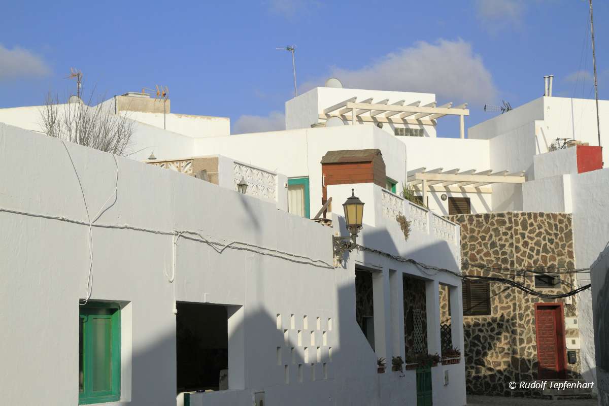 Street view in El Cotillo village on Fuerteventura, Spain