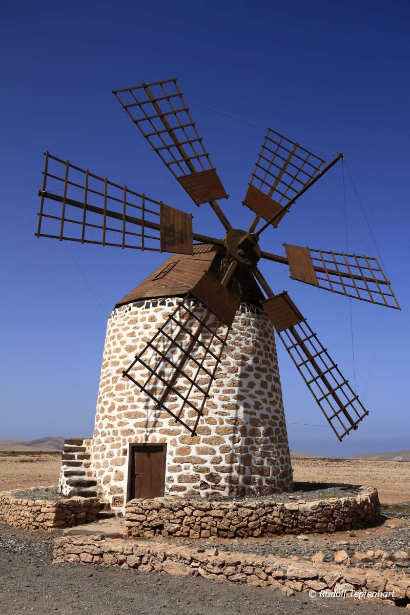 Old windmill near Tefia village, Fuerteventura, Canary Islands,