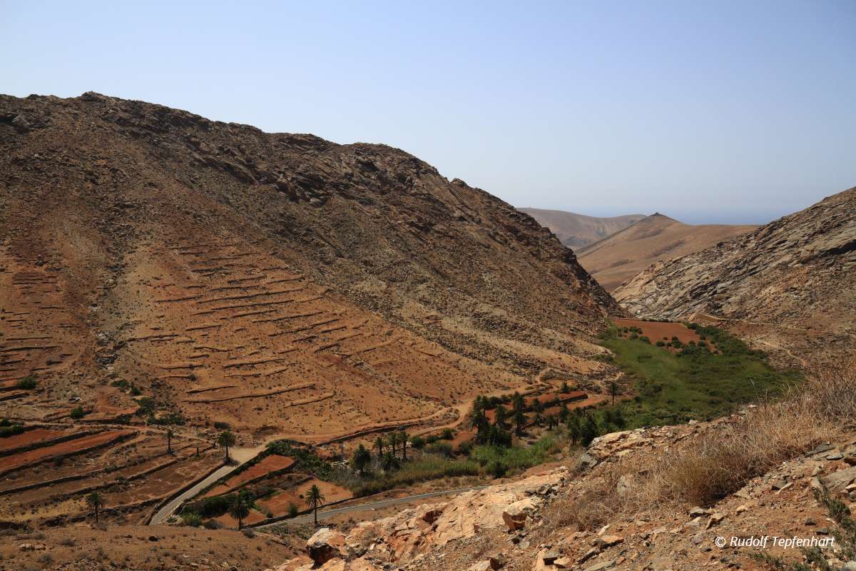 Beautiful volcanic mountains . Panoramic view on Fuerteventura