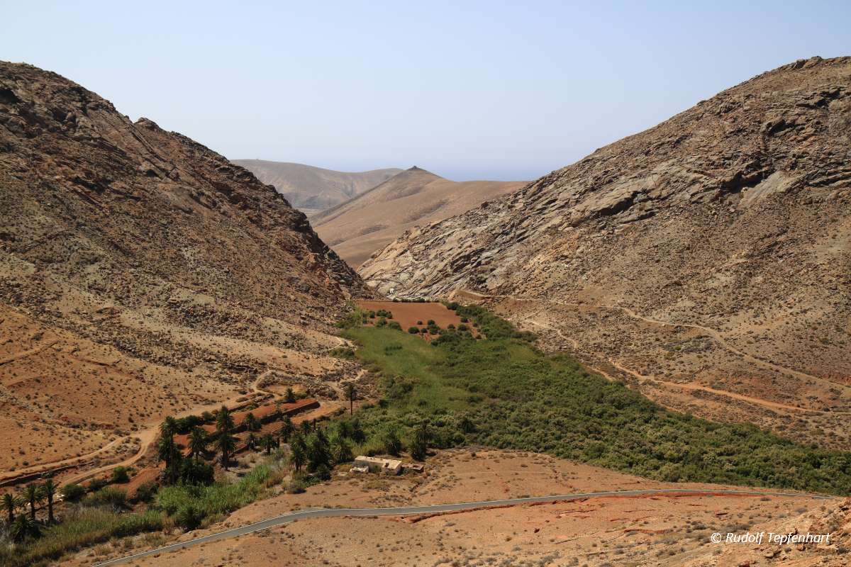 Beautiful volcanic mountains . Panoramic view on Fuerteventura