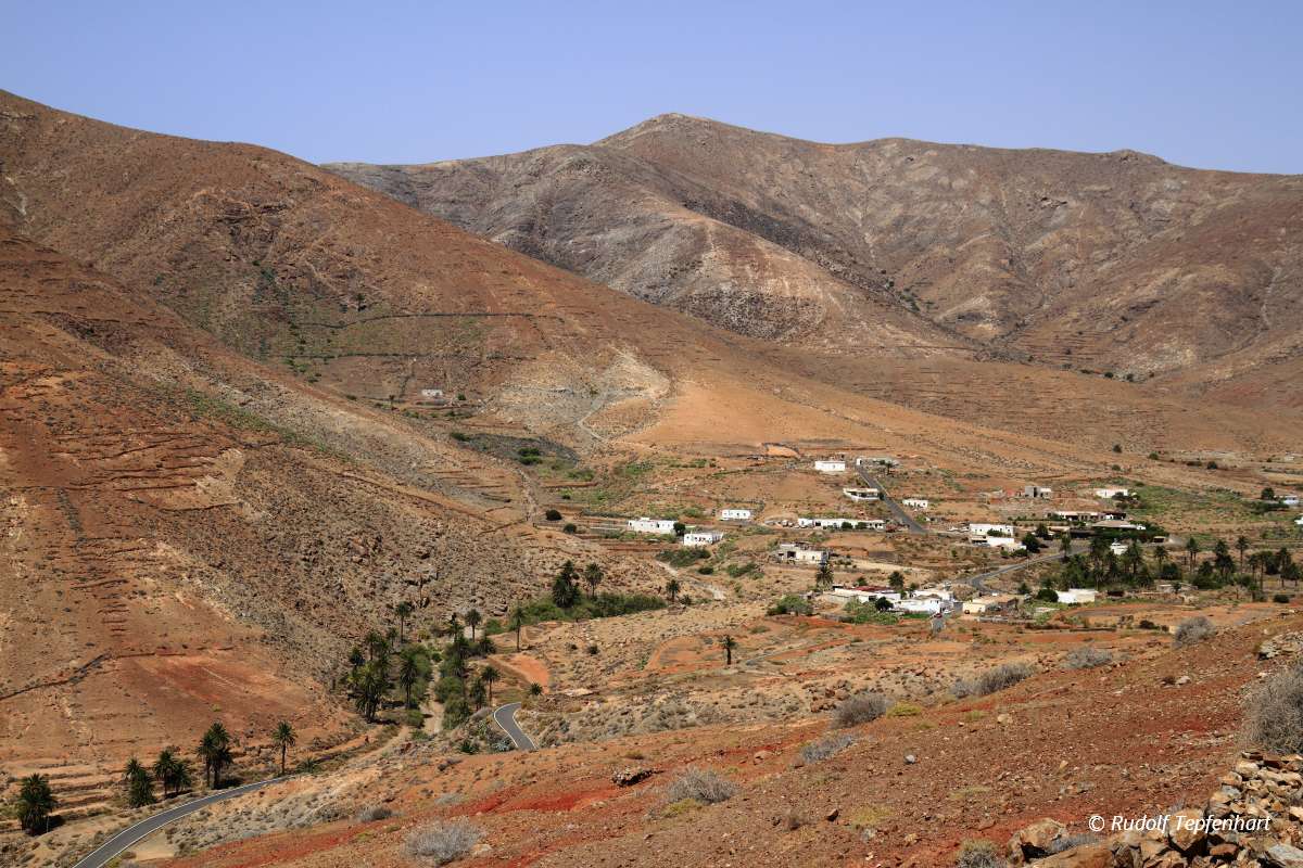 Beautiful volcanic mountains . Panoramic view on Fuerteventura