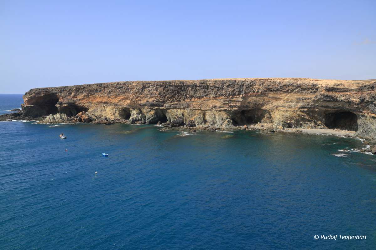 Black volcanic caves on the coast near Ajuy village, Fuerteventu