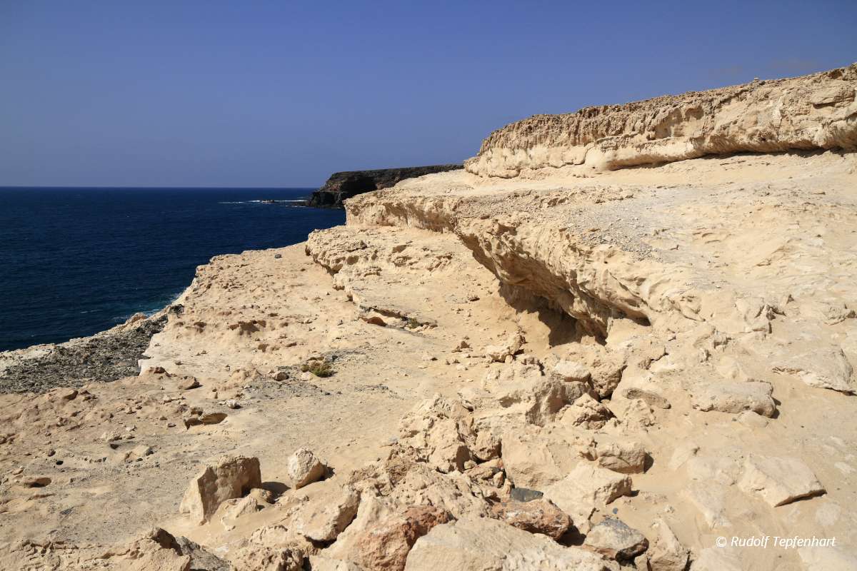 Black volcanic caves on the coast near Ajuy village, Fuerteventu