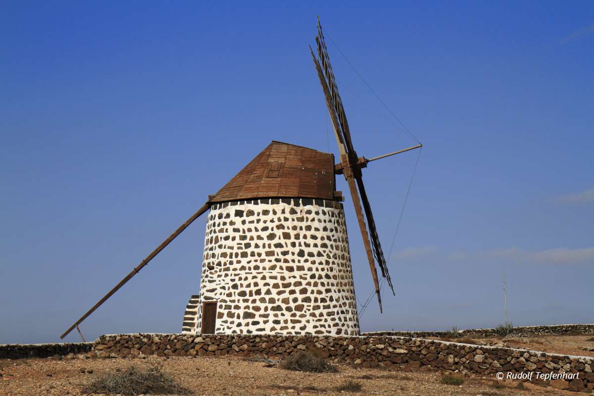 Old round windmill in Villaverde, Fuerteventura