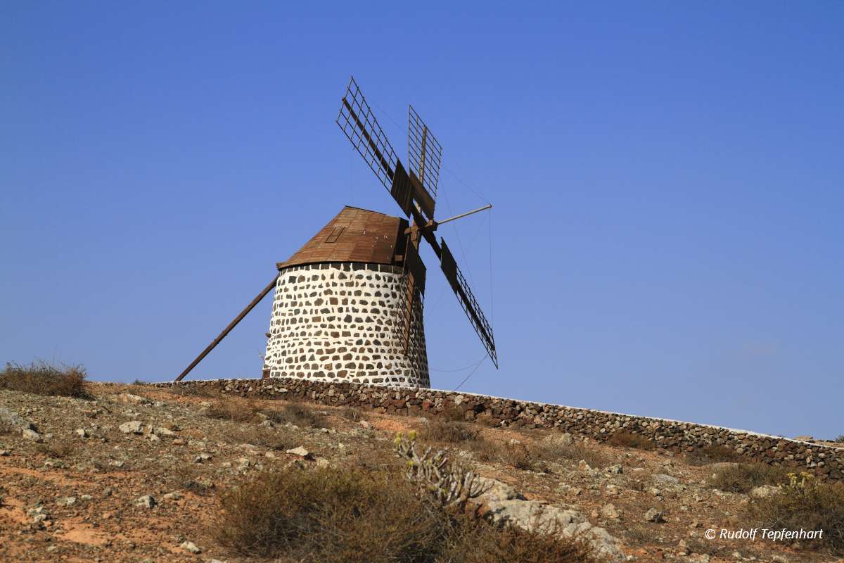 Old round windmill in Villaverde, Fuerteventura