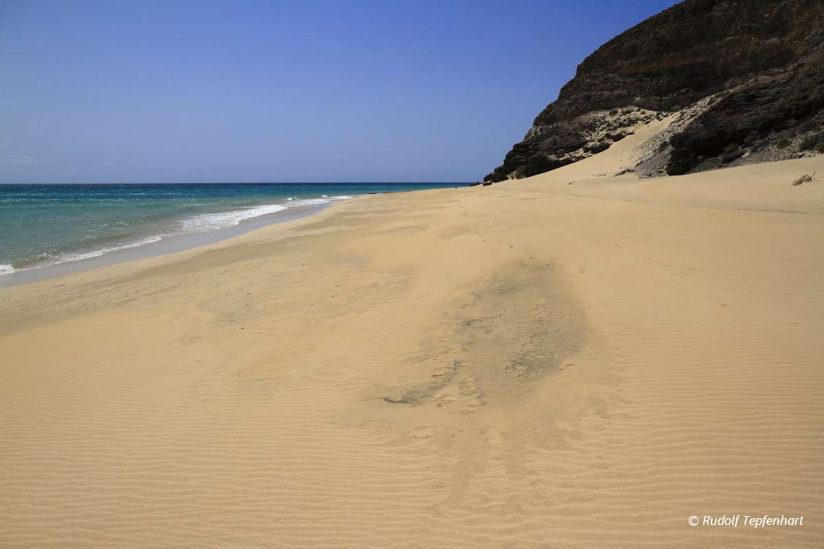 The famous lagoon in Risco El Paso at Playas de Sotavento, Fuert