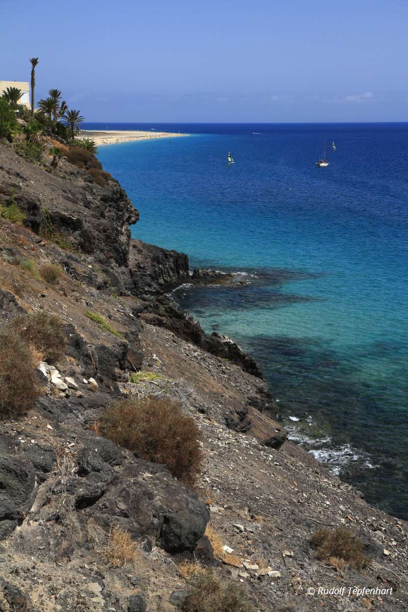 The famous lagoon in Caleta del Fuste, Fuerteventura