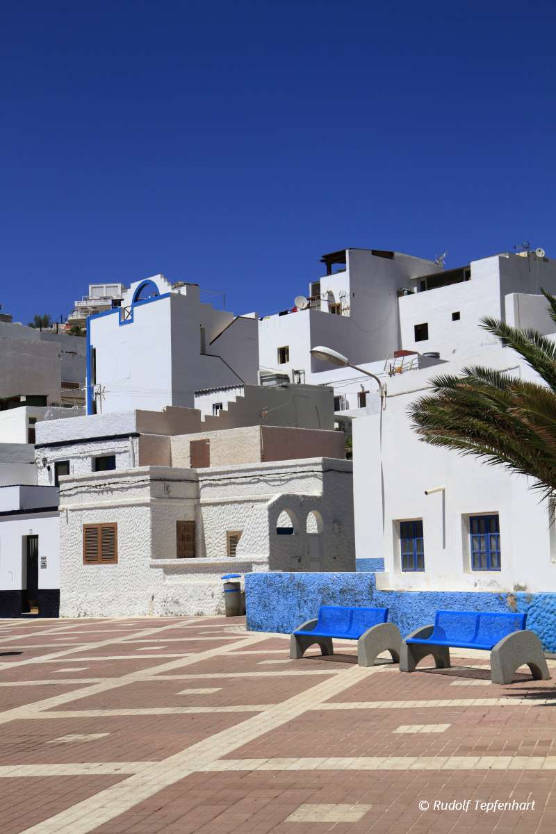 Street view in Las Playitas village on Fuerteventura island
