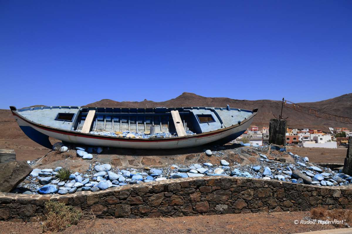 A boat skeleton in Fuerteventura, Canary Islands, Spain