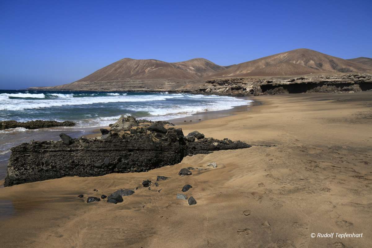 The famous lagoon in Playa la Solapa, Fuerteventura