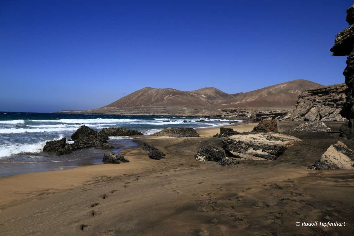 The famous lagoon in Playa la Solapa, Fuerteventura