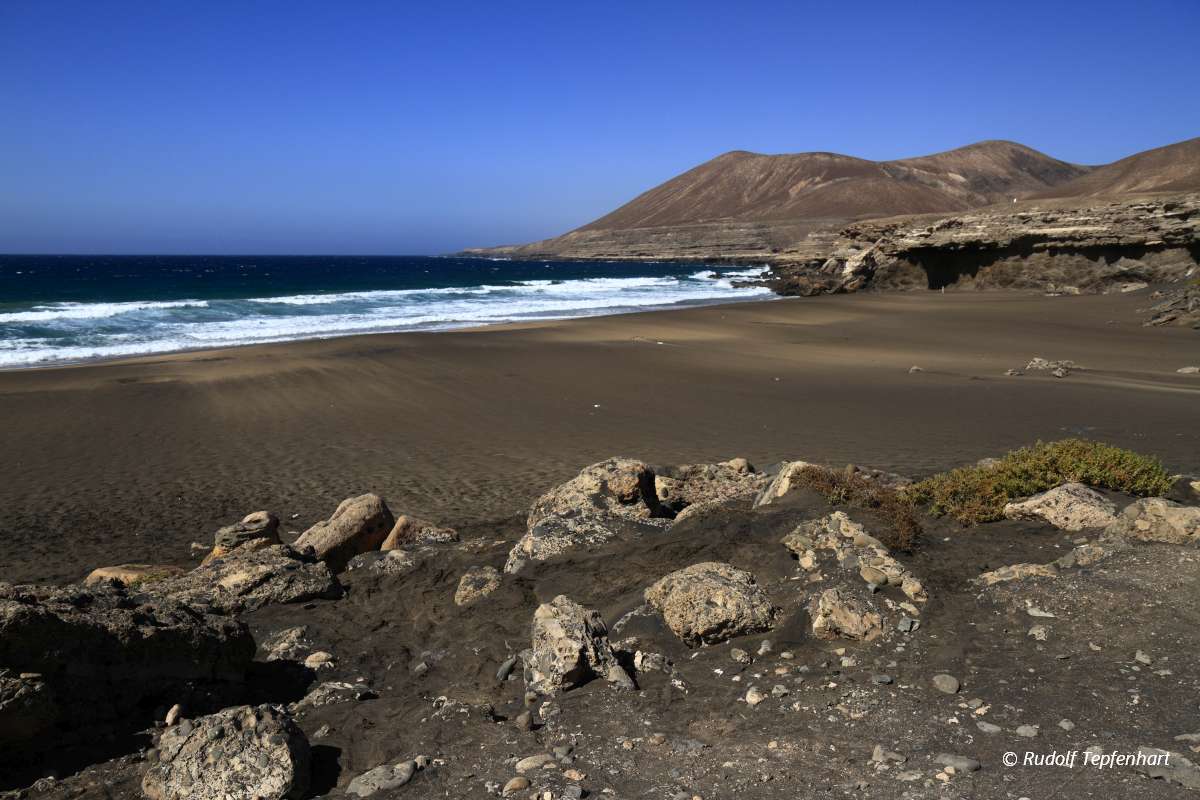 The famous lagoon in Playa la Solapa, Fuerteventura