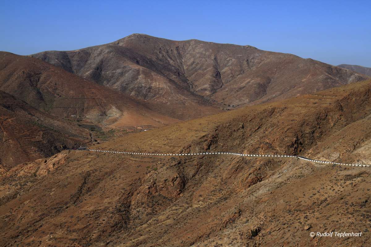 Beautiful volcanic mountains . Panoramic view on Fuerteventura