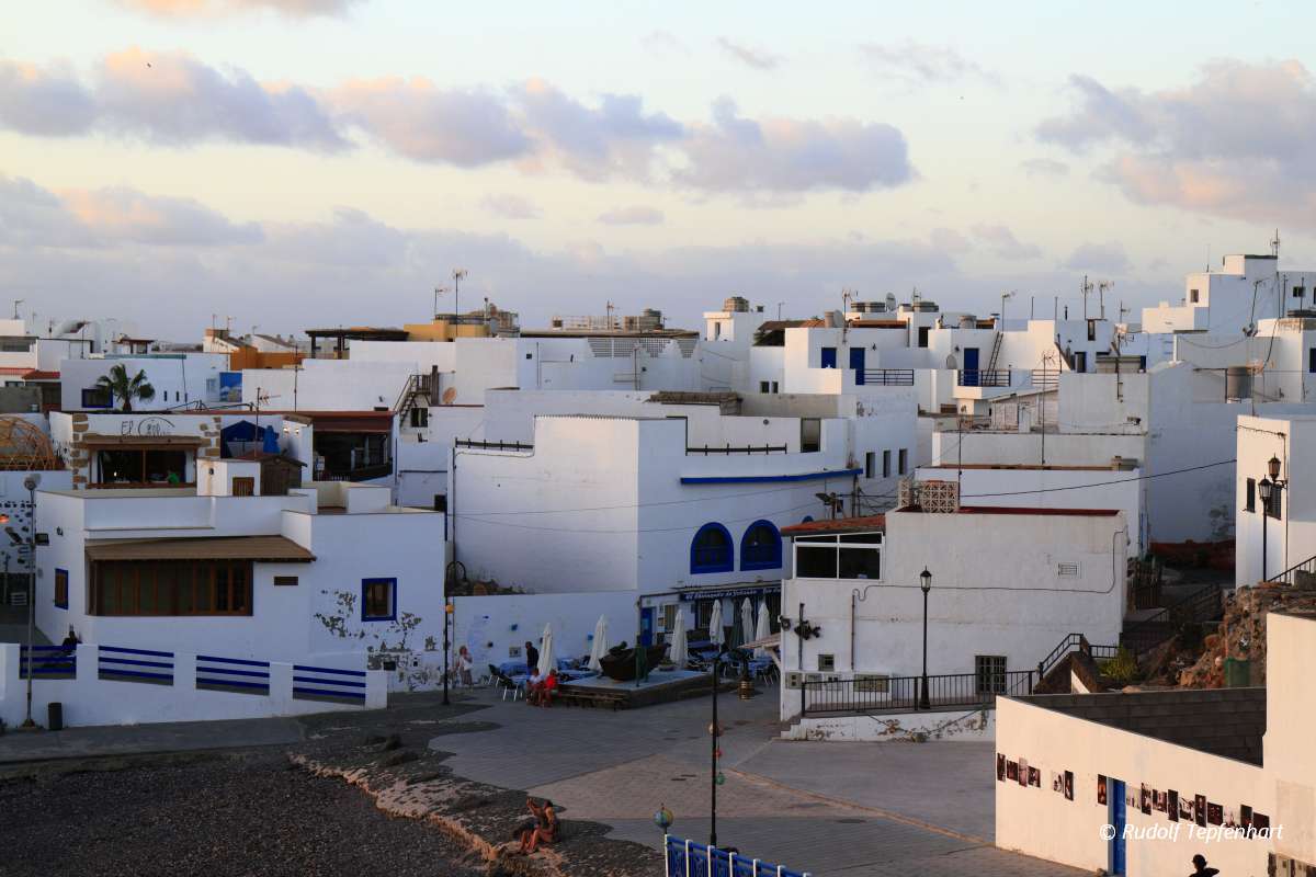 Street view in El Cotillo village on Fuerteventura, Spain