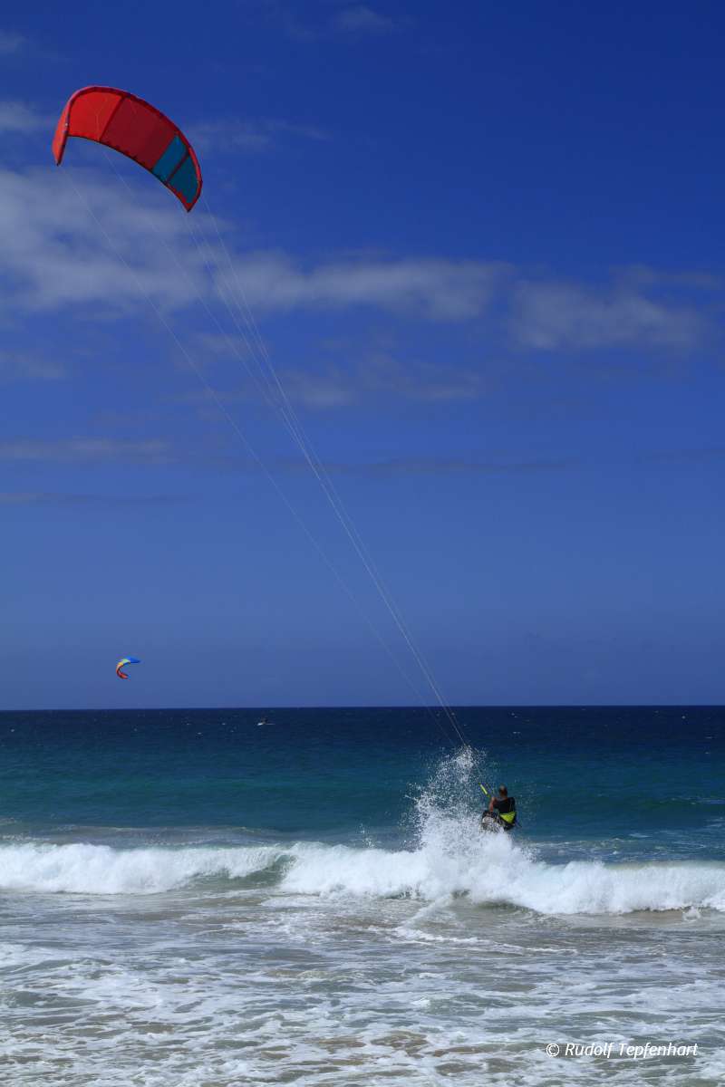 Kitesurfing on Fuerteventura Island