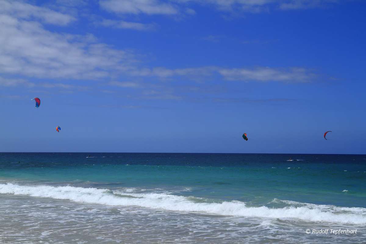 Kitesurfing on Fuerteventura Island