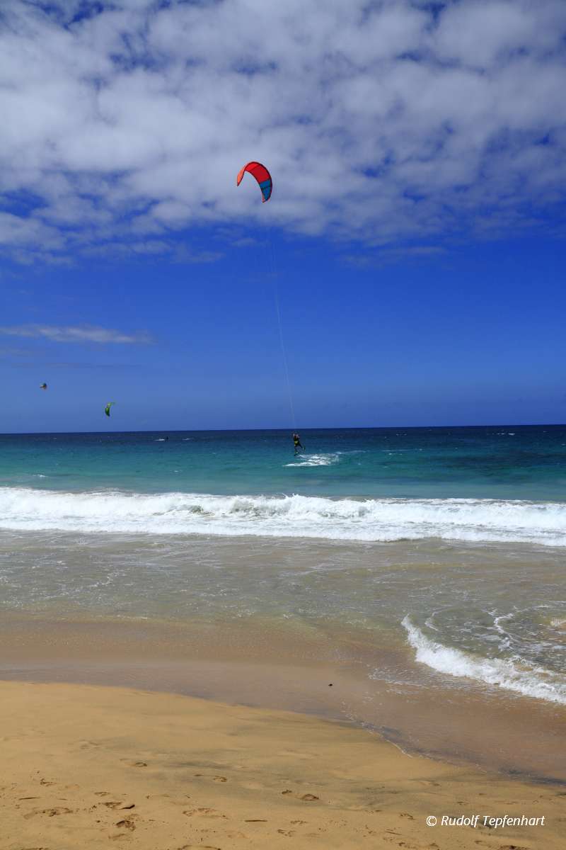 Kitesurfing on Fuerteventura Island