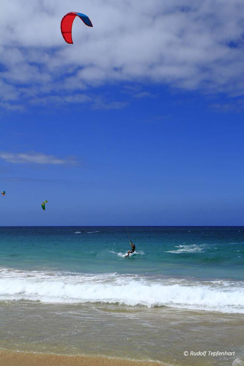 Kitesurfing on Fuerteventura Island