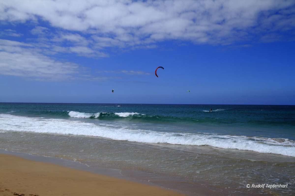 Kitesurfing on Fuerteventura Island