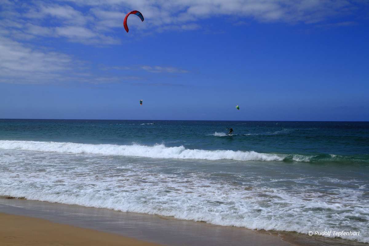 Kitesurfing on Fuerteventura Island