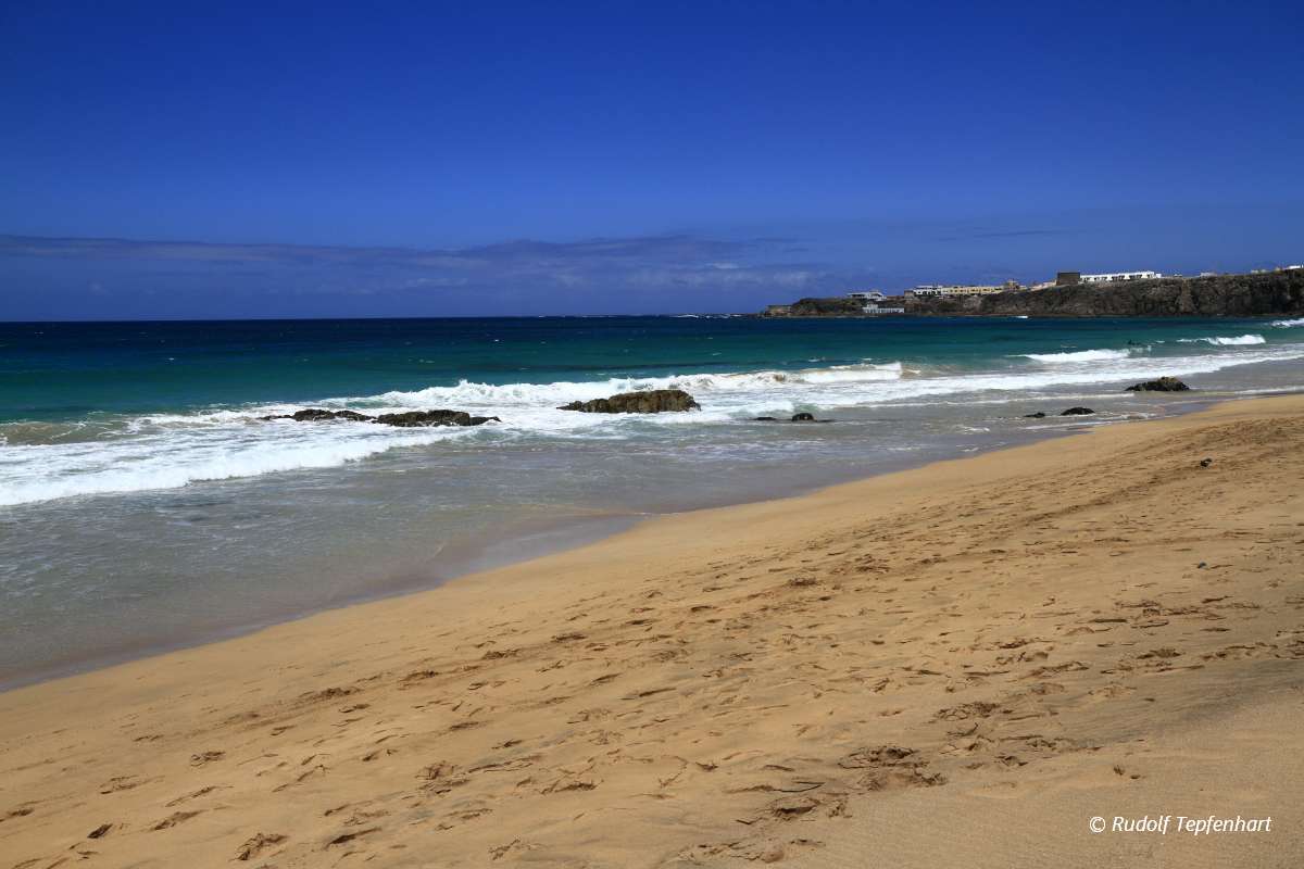 Scenic view El Cotillo beach on Fuerteventura, Canary Islands