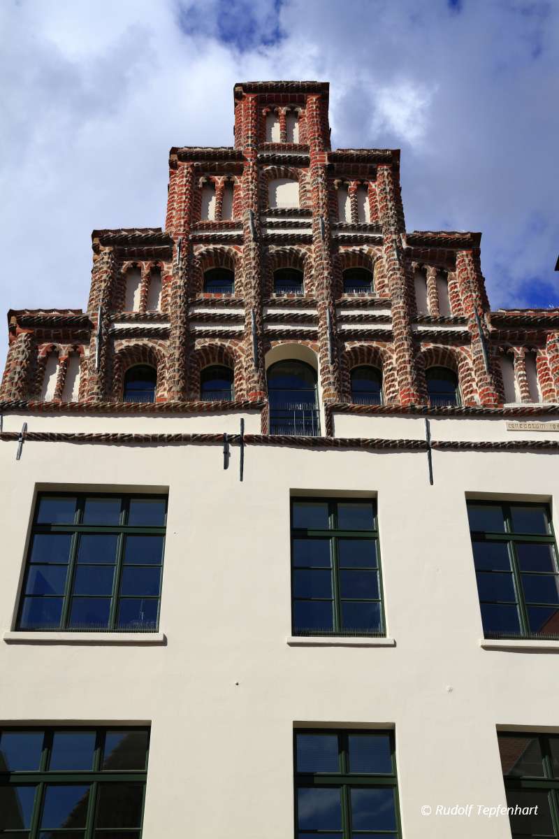 Facade of historic buildings in Lueneburg