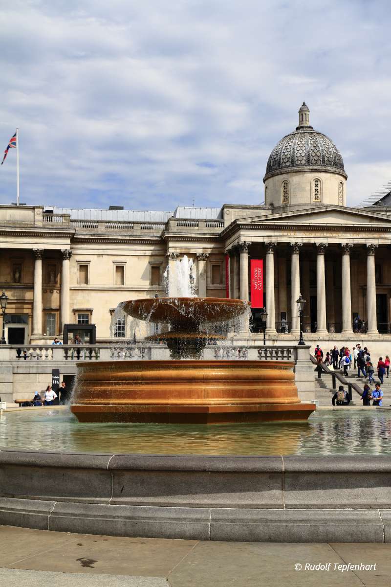 National Gallery and Trafalgar square in London