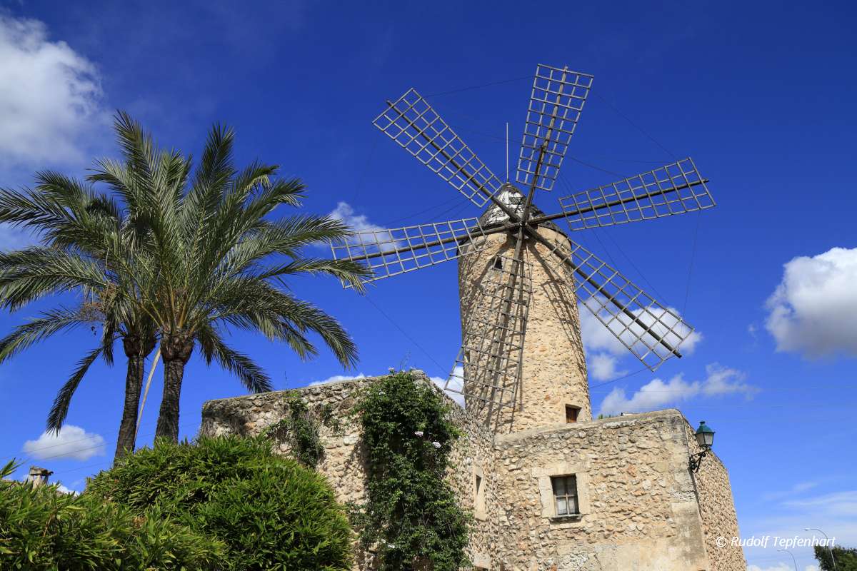 Old windmill in Sineu, Mallorca, Spain