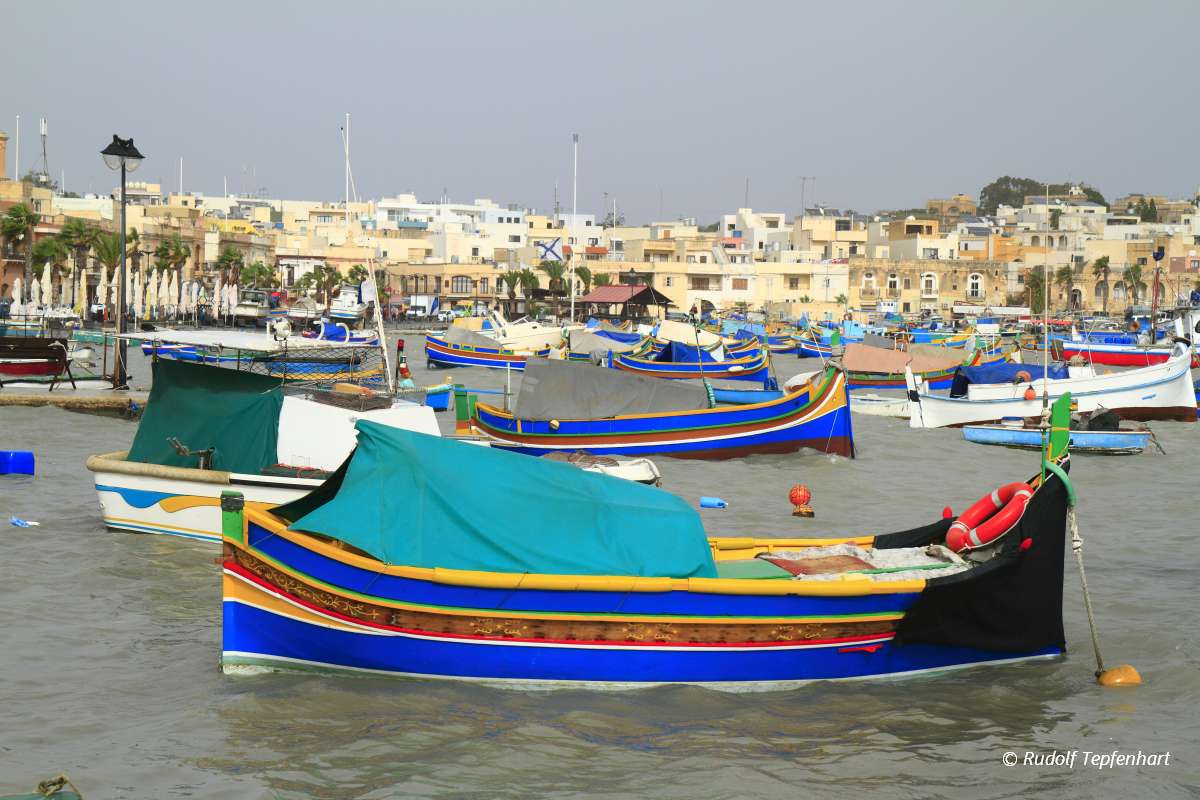 Fishing boats in Marsaxlokk harbor, Malta