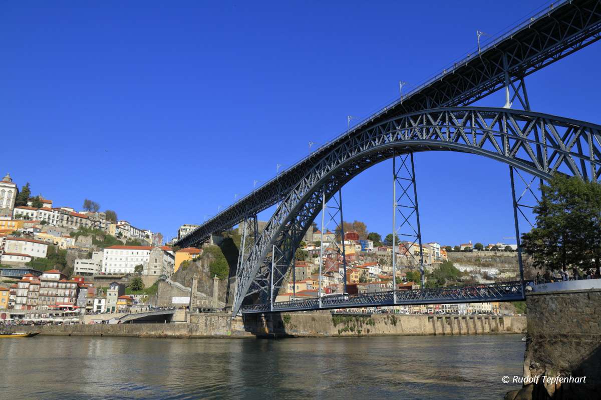 The Dom Luis I Bridge across the River Douro in Porto