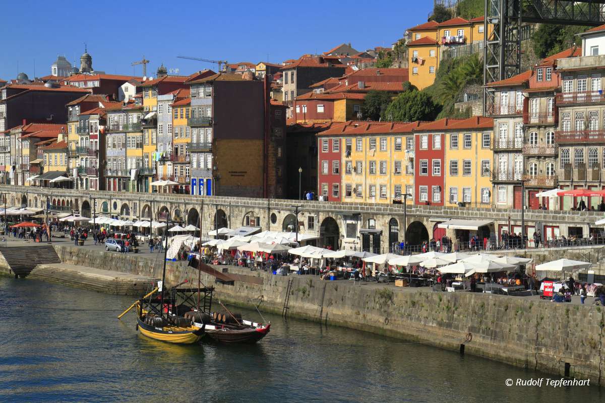 Panoramic view of old town of Porto, Portugal