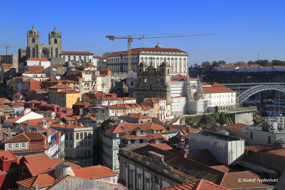 Traditional facades, Colorful architecture in the Old Town of Po