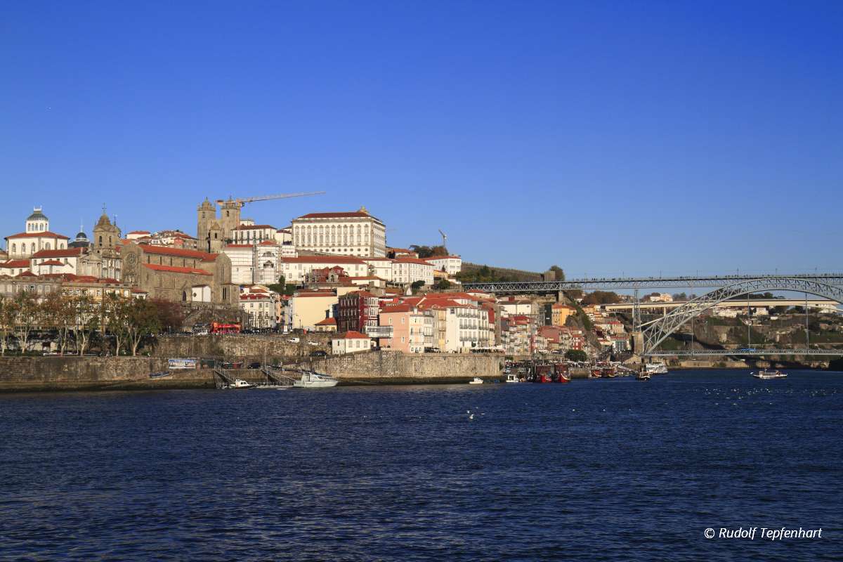 Panoramic view of old town of Porto, Portugal
