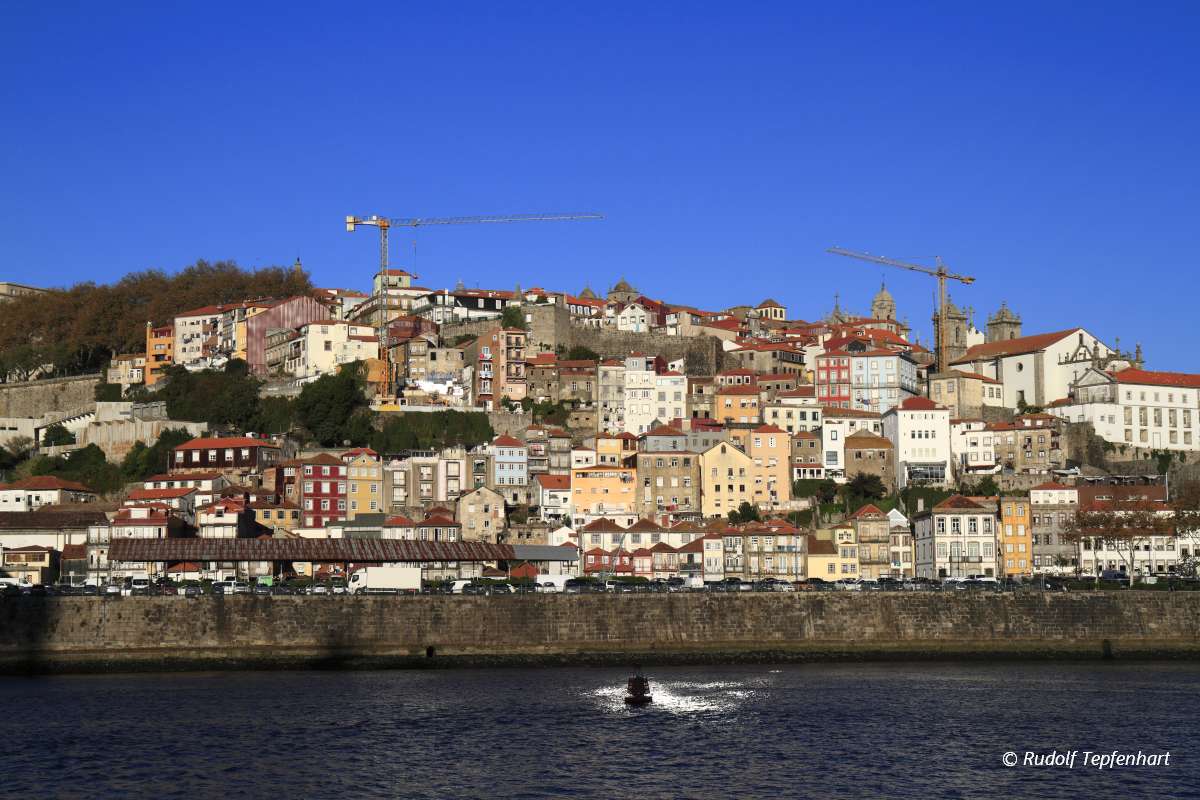 Panoramic view of old town of Porto, Portugal