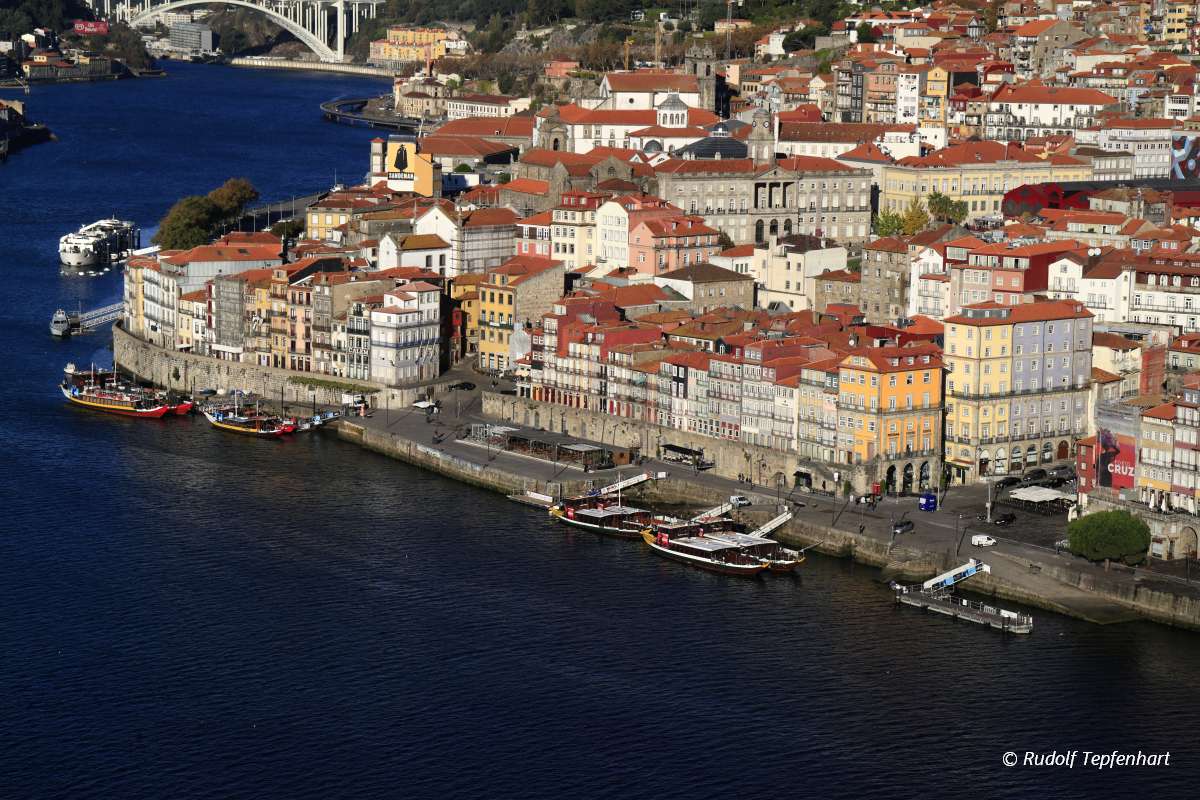 Panoramic view of old town of Porto, Portugal