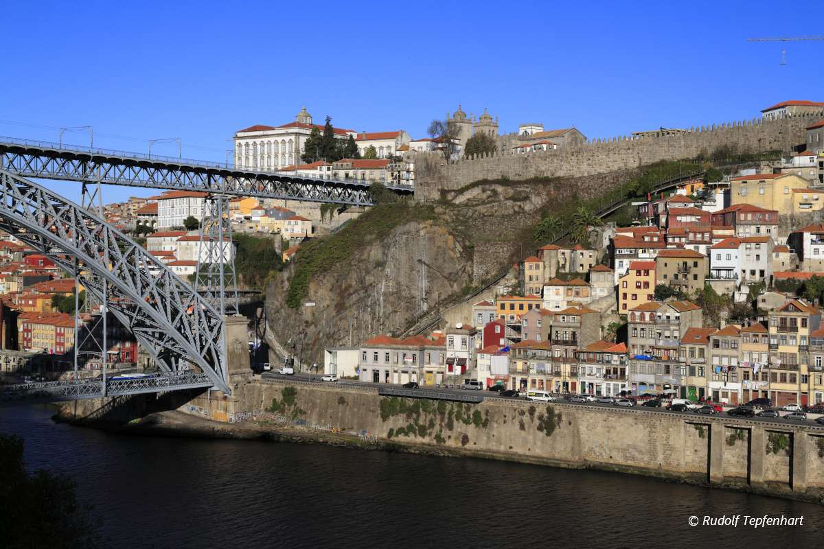The Dom Luis I Bridge across the River Douro in Porto