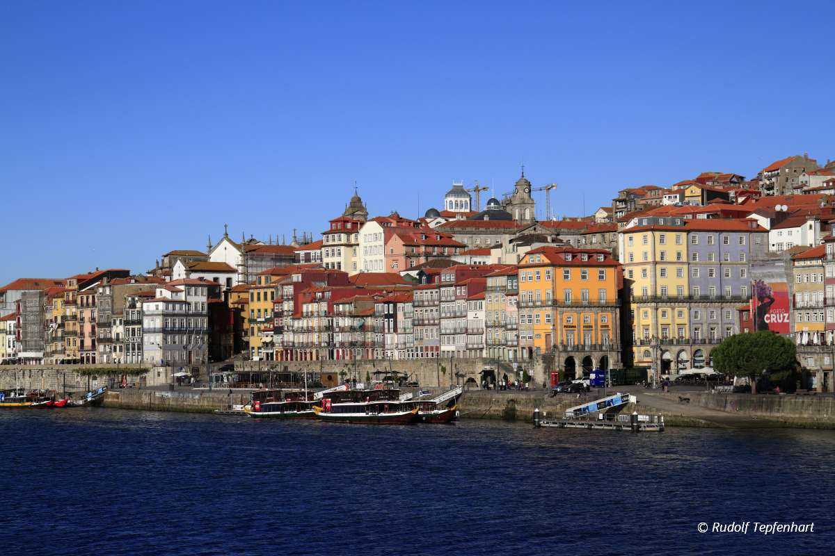 Panoramic view of old town of Porto, Portugal