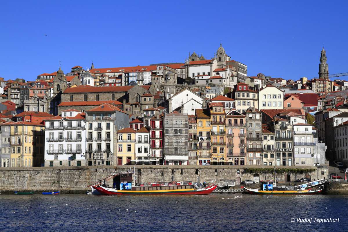 Panoramic view of old town of Porto, Portugal