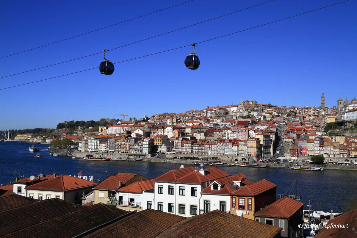 Panoramic view of old town of Porto, Portugal