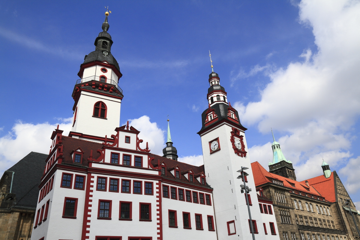 Old and New Town Hall in Chemnitz