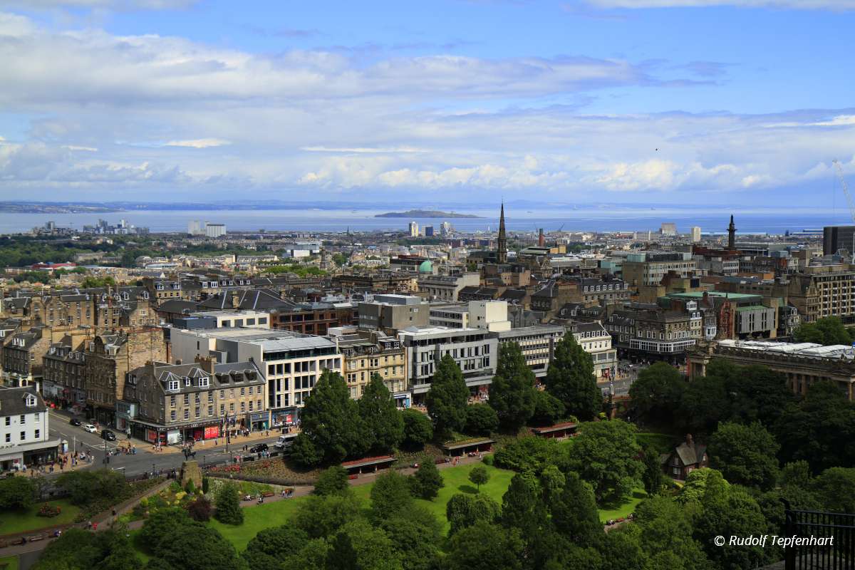 A view over Edinburgh from Castle Hill, Scotland