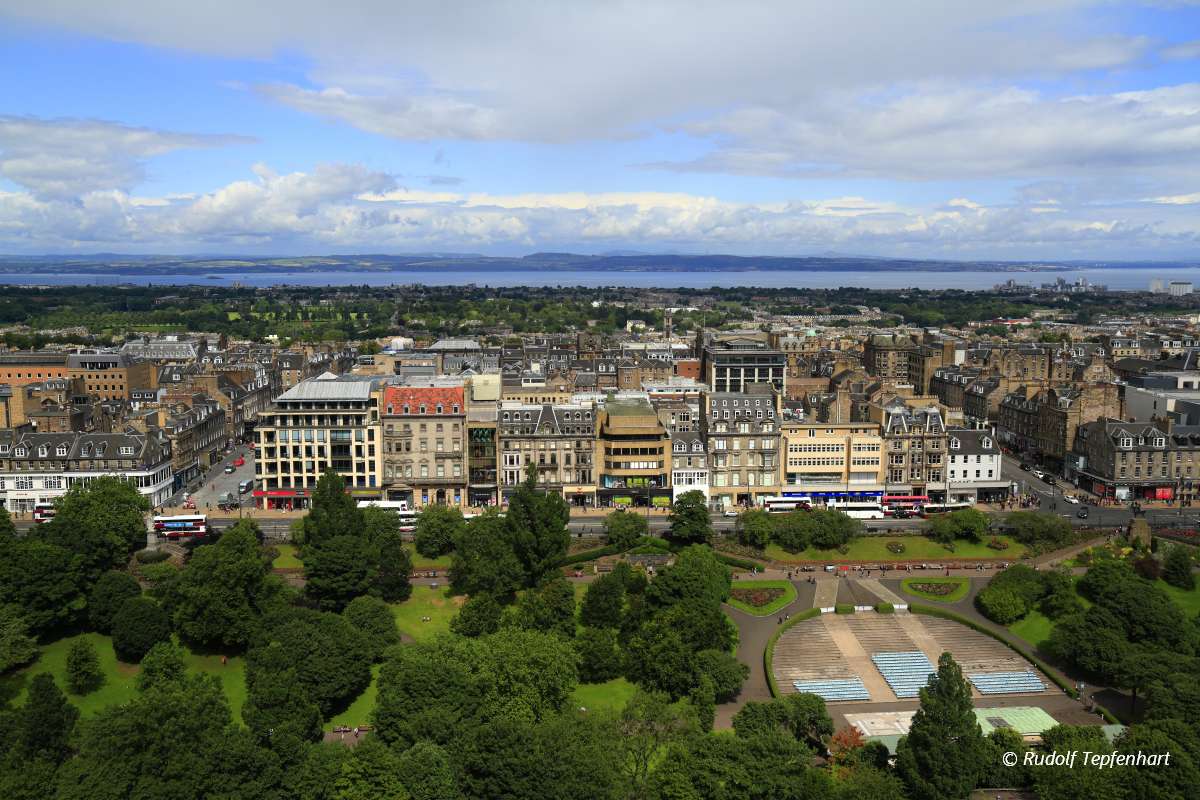 A view over Edinburgh from Castle Hill, Scotland