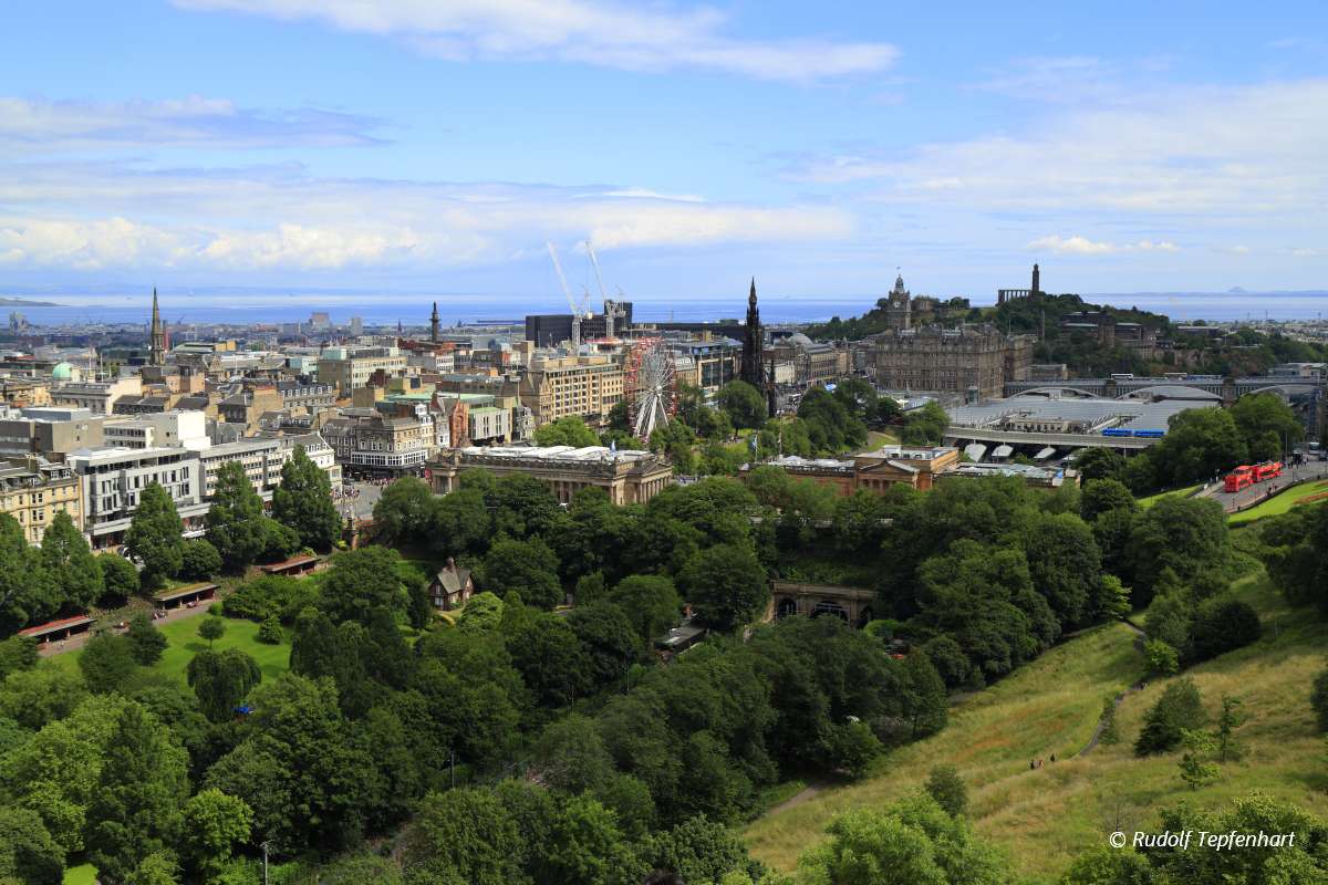 A view over Edinburgh from Castle Hill, Scotland