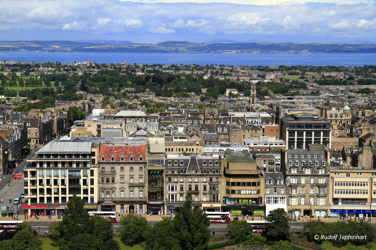 A view over Edinburgh from Castle Hill, Scotland